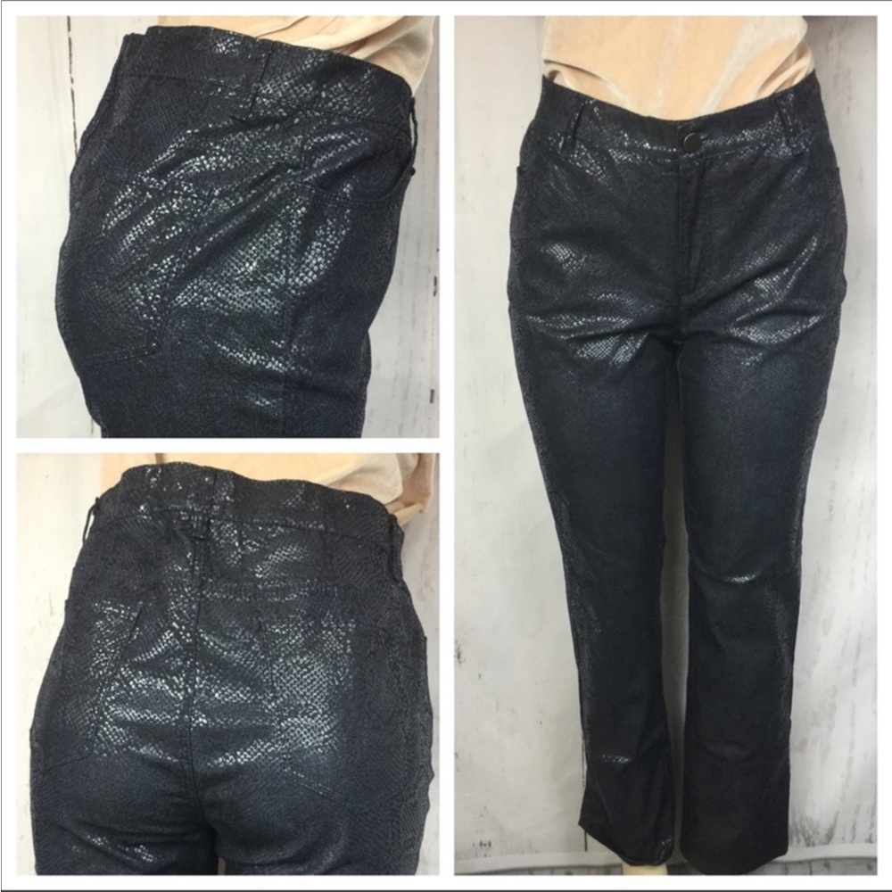 Lafayette 148 New York Snake Print Sequin Pants Sz 10